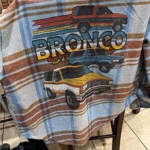 Ford Kids Long Sleeve Plaid Shirt - Blue, Brown, Yellow